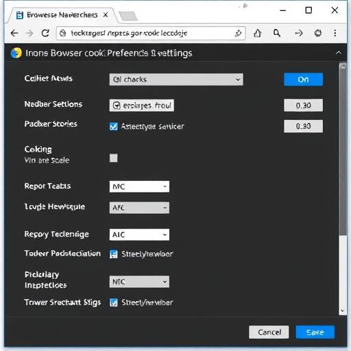 Een screenshot van browserinstellingen waar cookievoorkeuren kunnen worden aangepast