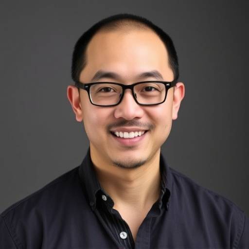 Portretfoto van David Chen, docent improvisatie en filmacteren.